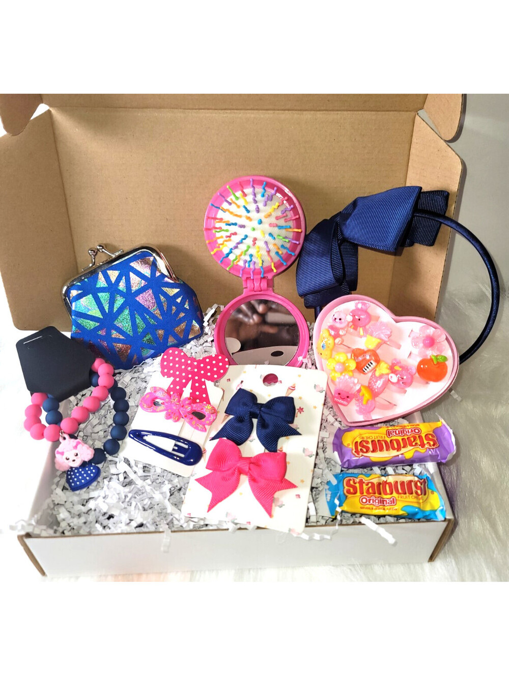 Girls Pink Self-Care Gift Box with Hair Accessories